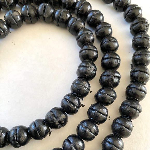 Vintage Club Monaco Black Leather Beaded Extra Long Necklace - Picture 16 of 16